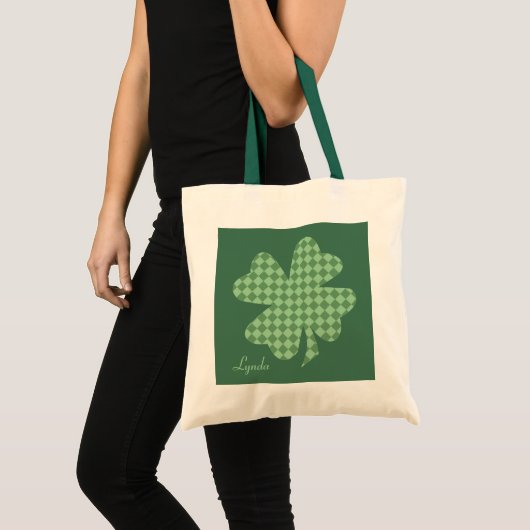 Groene controles Shamrock Personalized Canvas tas (Voorkant (product))