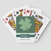 Groene controles Shamrock Personalized Spellards Pokerkaarten (Achterkant)