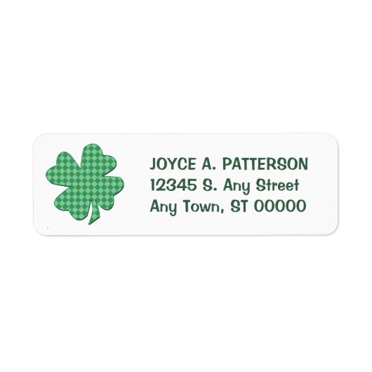 Groene controles Shamrock Return Address Label (Voorkant)