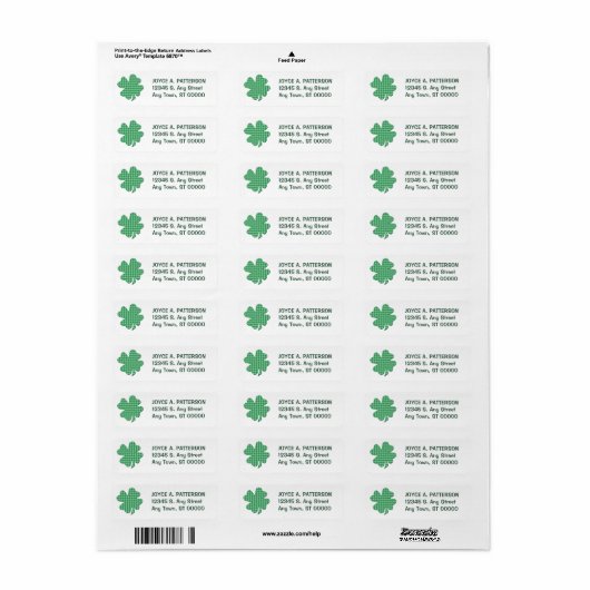 Groene controles Shamrock Return Address Label (Full Sheet)