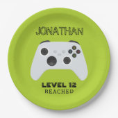 GROENE CONTROLLER GAMER NIVEAU OMHOOG GUNSTZAK PAPIEREN BORDJE (Voorkant)