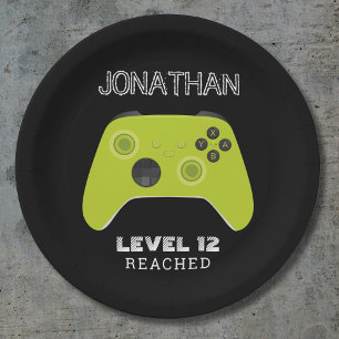 GROENE CONTROLLER GAMER NIVEAU OMHOOG GUNSTZAK PAPIEREN BORDJE