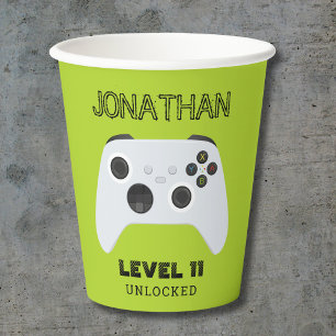 GROENE CONTROLLER GAMER NIVEAU OMHOOG PAPIEREN BEKERS