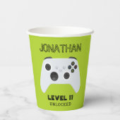 GROENE CONTROLLER GAMER NIVEAU OMHOOG PAPIEREN BEKERS (Achterkant)