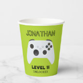 GROENE CONTROLLER GAMER NIVEAU OMHOOG PAPIEREN BEKERS (Voorkant)