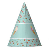 Groene Cool Ice Cream Cone Kinderen Verjaardag Feesthoedjes (Achterkant)