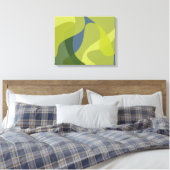 Groene, coole, trendmatige, moderne golvende organ canvas afdruk (Insitu (Slaapkamer))