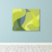 Groene, coole, trendmatige, moderne golvende organ canvas afdruk (Insitu (Houten vloer))