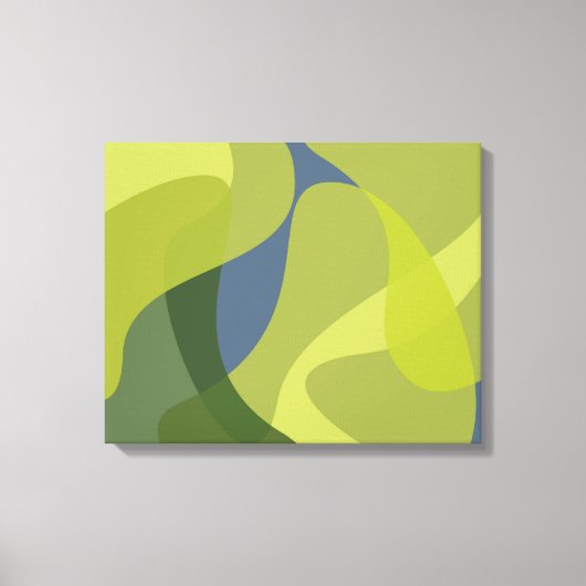 Groene, coole, trendmatige, moderne golvende organ canvas afdruk (Voorkant)
