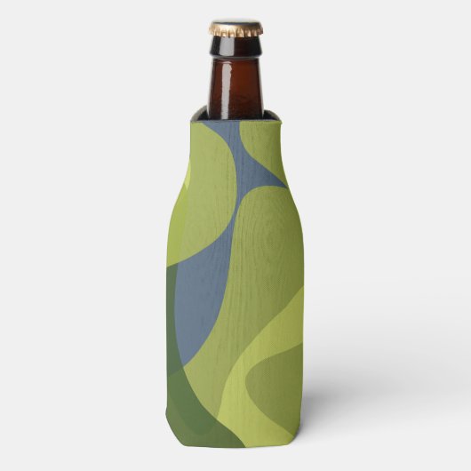 Groene, coole, trendmatige, moderne golvende organ flesjeskoeler (Fles Voorkant)