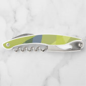 Groene, coole, trendmatige, moderne golvende organ kurkentrekker (Achterkant)