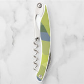 Groene, coole, trendmatige, moderne golvende organ kurkentrekker (Voorkant)