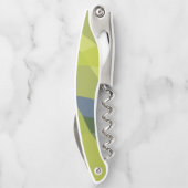 Groene, coole, trendmatige, moderne golvende organ kurkentrekker (Achterkant)