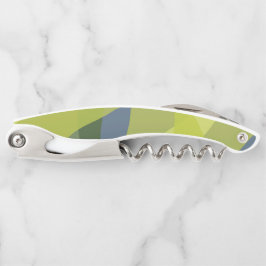 Groene, coole, trendmatige, moderne golvende organ kurkentrekker