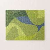 Groene, coole, trendmatige, moderne golvende organ legpuzzel (Horizontaal)