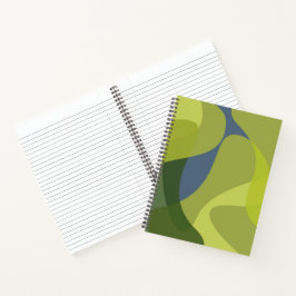 Groene, coole, trendmatige, moderne golvende organ notitieboek