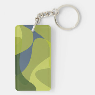 Groene, coole, trendmatige, moderne golvende organ sleutelhanger