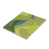 Groene, coole, trendmatige, moderne golvende organ tegeltje (Zijkant)