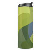 Groene, coole, trendmatige, moderne golvende organ thermosbeker (Gedraaid links)