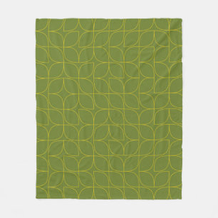 Groene, coole, trendy, speelse bladonthouding fleece deken