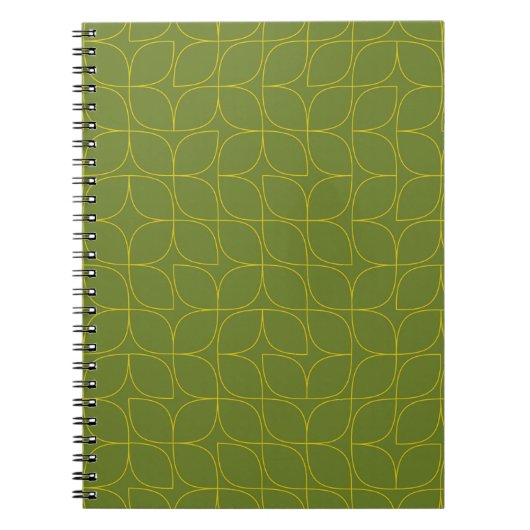 Groene, coole, trendy, speelse bladonthouding notitieboek (Voorkant)