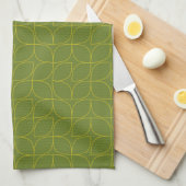 Groene, coole, trendy, speelse bladonthouding theedoek (Quarter Fold)
