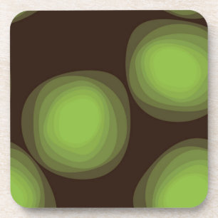Groene, coole, unieke, trendy, abstracte bloem in  bier onderzetter