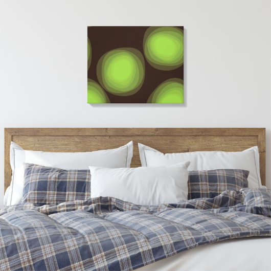 Groene, coole, unieke, trendy, abstracte bloem in canvas afdruk (Insitu (Slaapkamer))