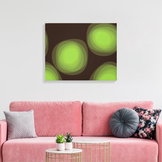 Groene, coole, unieke, trendy, abstracte bloem in canvas afdruk (Insitu (Woonkamer))