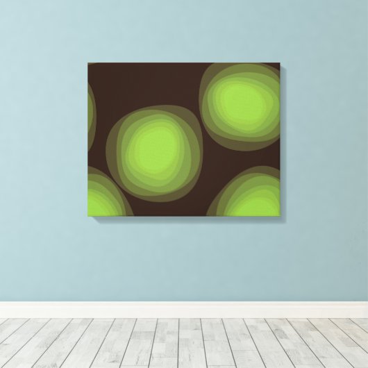 Groene, coole, unieke, trendy, abstracte bloem in canvas afdruk (Insitu (Houten vloer))