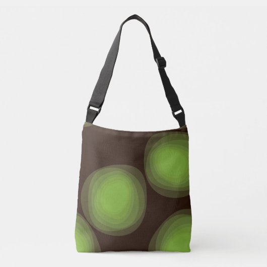 Groene, coole, unieke, trendy, abstracte bloem in  crossbody tas (Voorkant)