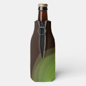 Groene, coole, unieke, trendy, abstracte bloem in  flesjeskoeler (Fles Achterkant)