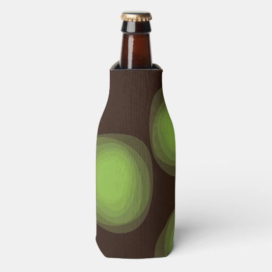 Groene, coole, unieke, trendy, abstracte bloem in  flesjeskoeler (Fles Voorkant)