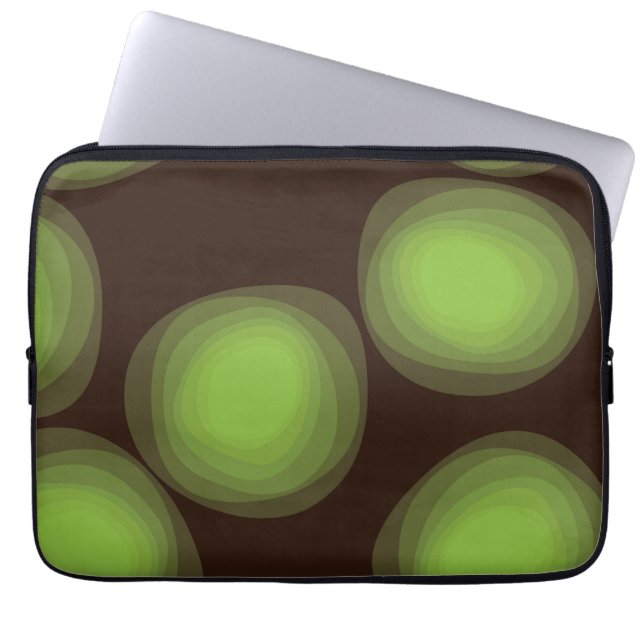 Groene, coole, unieke, trendy, abstracte bloem in  laptop sleeve (Voorkant)