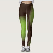 Groene, coole, unieke, trendy, abstracte bloem in  leggings (Voorkant)