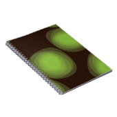 Groene, coole, unieke, trendy, abstracte bloem in  notitieboek (Rechterzijde)