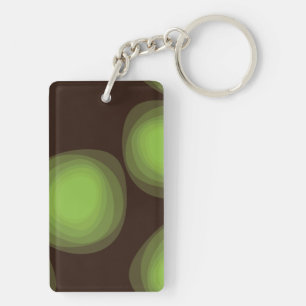 Groene, coole, unieke, trendy, abstracte bloem in  sleutelhanger