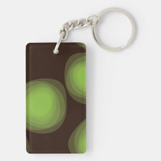 Groene, coole, unieke, trendy, abstracte bloem in sleutelhanger (achterkant)