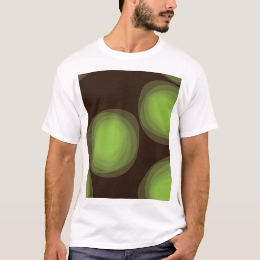 Groene, coole, unieke, trendy, abstracte bloem in t-shirt (Voorkant)