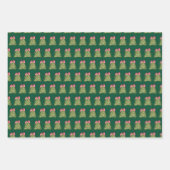 Groene Coquette Bow Christmas Tree Wrapping Paper (Voorkant)