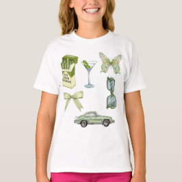 Groene Coquette Esthetische Sticker Set | Vintage  T-shirt