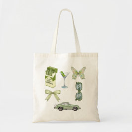 Groene Coquette Esthetische Sticker Set | Vintage  Tote Bag
