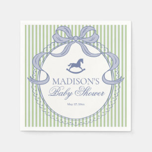 Groene Coquette Schommelend Paard Baby Shower Dess Servet
