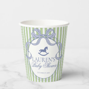 Groene Coquette Strik Paard Baby Shower Papieren Bekers
