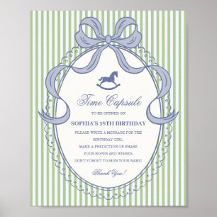 Groene Coquette Strik Paard Tijdscapsule Poster