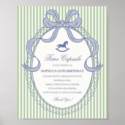 Groene Coquette Strik Paard Tijdscapsule Poster (Voorkant)