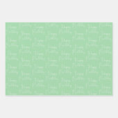 Groene Coral Blue Happy Birthday Inpakpapier Vel (Voorkant)