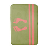 Groene Corale Stripes en Feet Moderne Grafisch Badmat (Voorkant Verticaal)