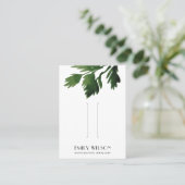GROENE CORIANDER HAIR CLIP DISPLAY-KAART VISITEKAARTJE (Staand voorkant)