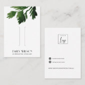 GROENE CORIANDER HAIR CLIP DISPLAY-KAART VISITEKAARTJE (Voorkant / Achterkant)